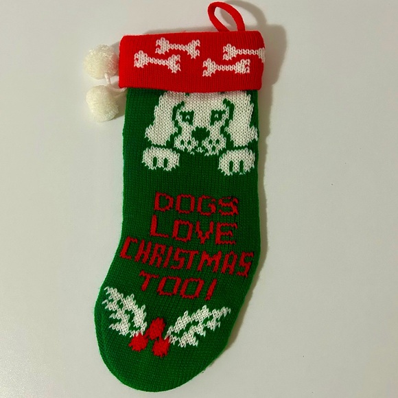 Christmas Knit Festive Stocking Dogs Love Christmas Too 10” - Picture 5 of 5